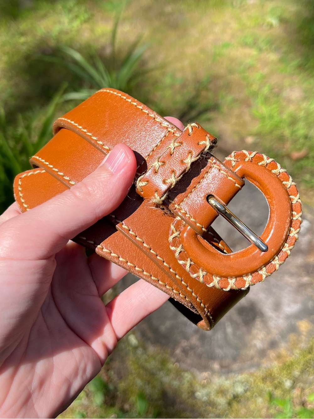 90s Swiss Femme de Vals Genuine Leather Belt Cottagecore Boho